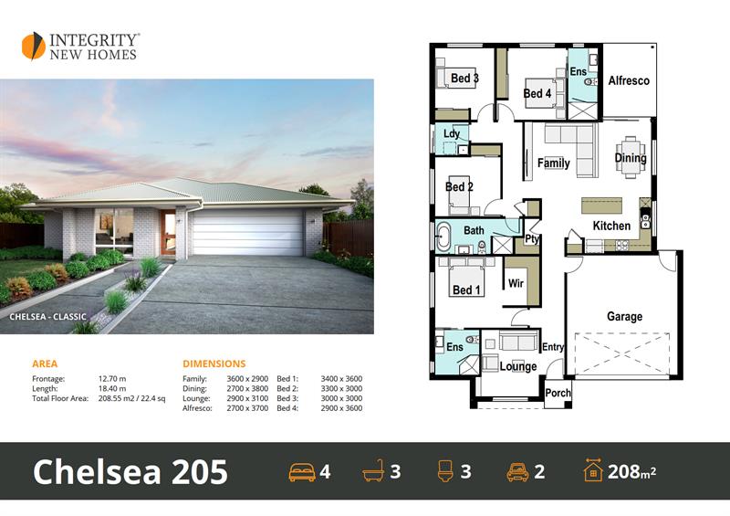 4 Bedroom - 3 Bathroom-Family Home Integrity New Homes House And Land