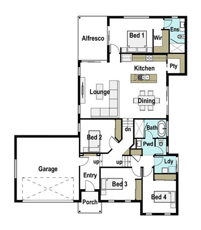 SPLIT LEVEL EXECUTIVE HOME floor plan - Lot 1154, McCauley Avenue, Googong, 2620