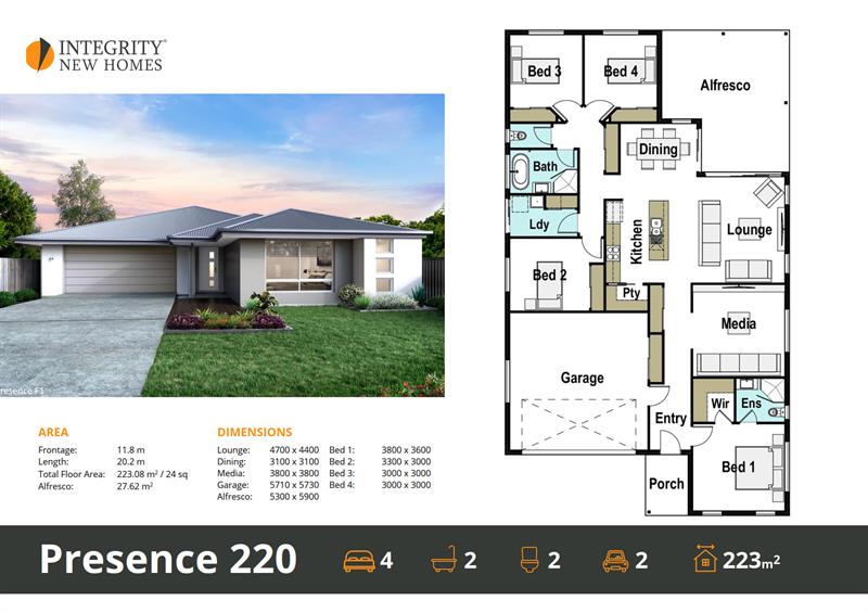 480m2 Block with 220m2 house Integrity New Homes House And Land