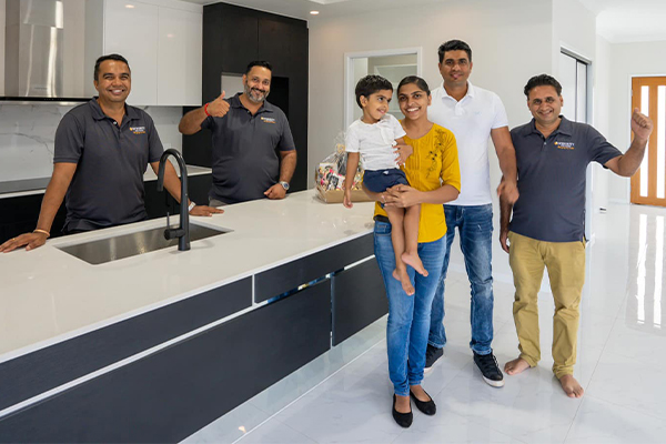 happy family with new home from Integrity new Homes Cairns