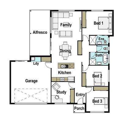 Kirra floor plan - Lot 21, Grant St Prosper Estate , Sebastopol, 3356
