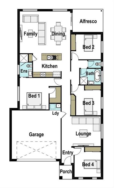 NEW HOUSE AND LAND PACKAGE floor plan - Lot 105, 29 Howard Court , Kyogle, 2474