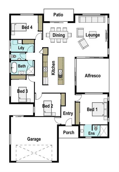 Customisable House and Land floor plan - Lot 507, Pasture Lane, Armidale, 2350