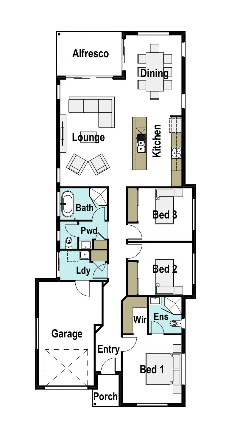 Madrid Floor Plan for Narrow Block