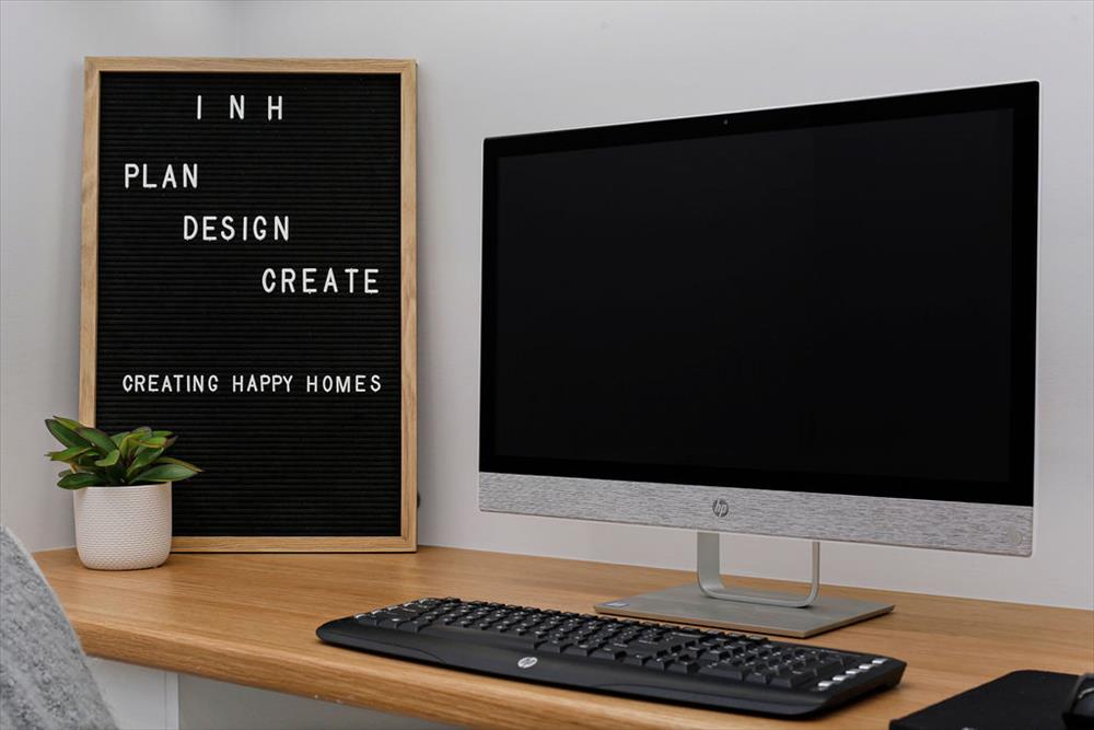 Home Design Internal. Close up. Computer. Nook. 