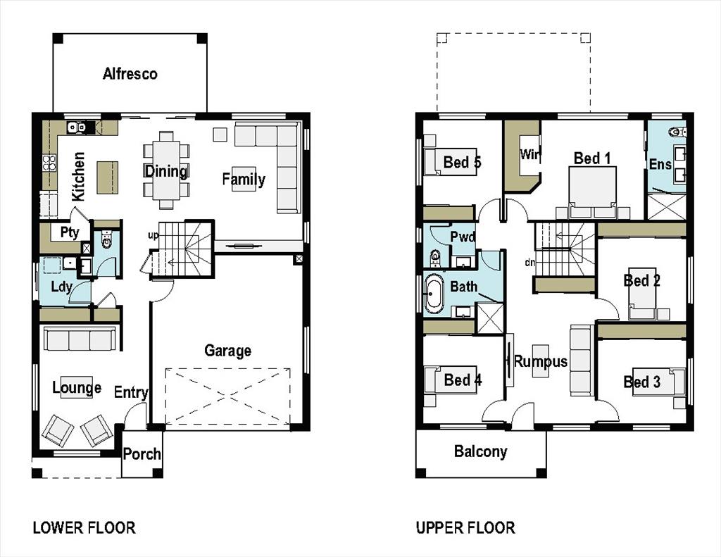 Geelong Display Home Double Storey floor plan for Nerrow Block