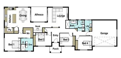The Barrington 240 floor plan - Lot 4, Madgwick Drive, Armidale, 2350