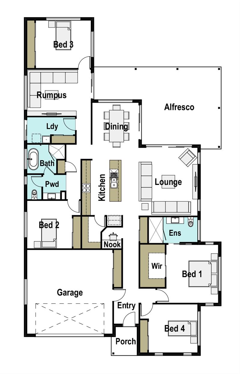 Saltwater 265 Mirrored 'Turnkey' price, no driveway. Integrity New Homes House And Land