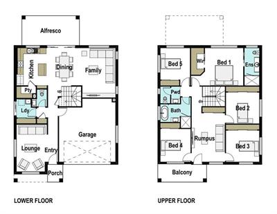 Hudson 5 bed two stories floor plan - Lot 1157, 1 Fresco Place, Clyde North, 3978