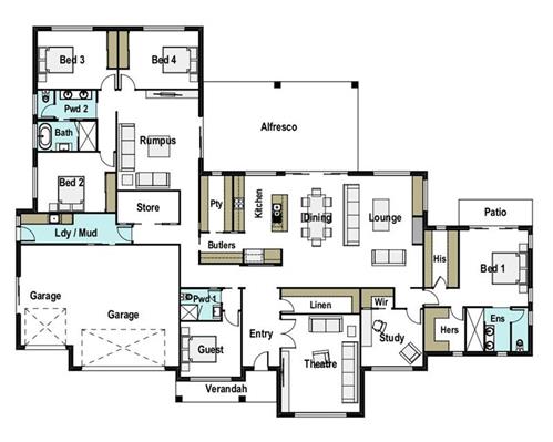 House Design Floor Plan Bishops Court 455