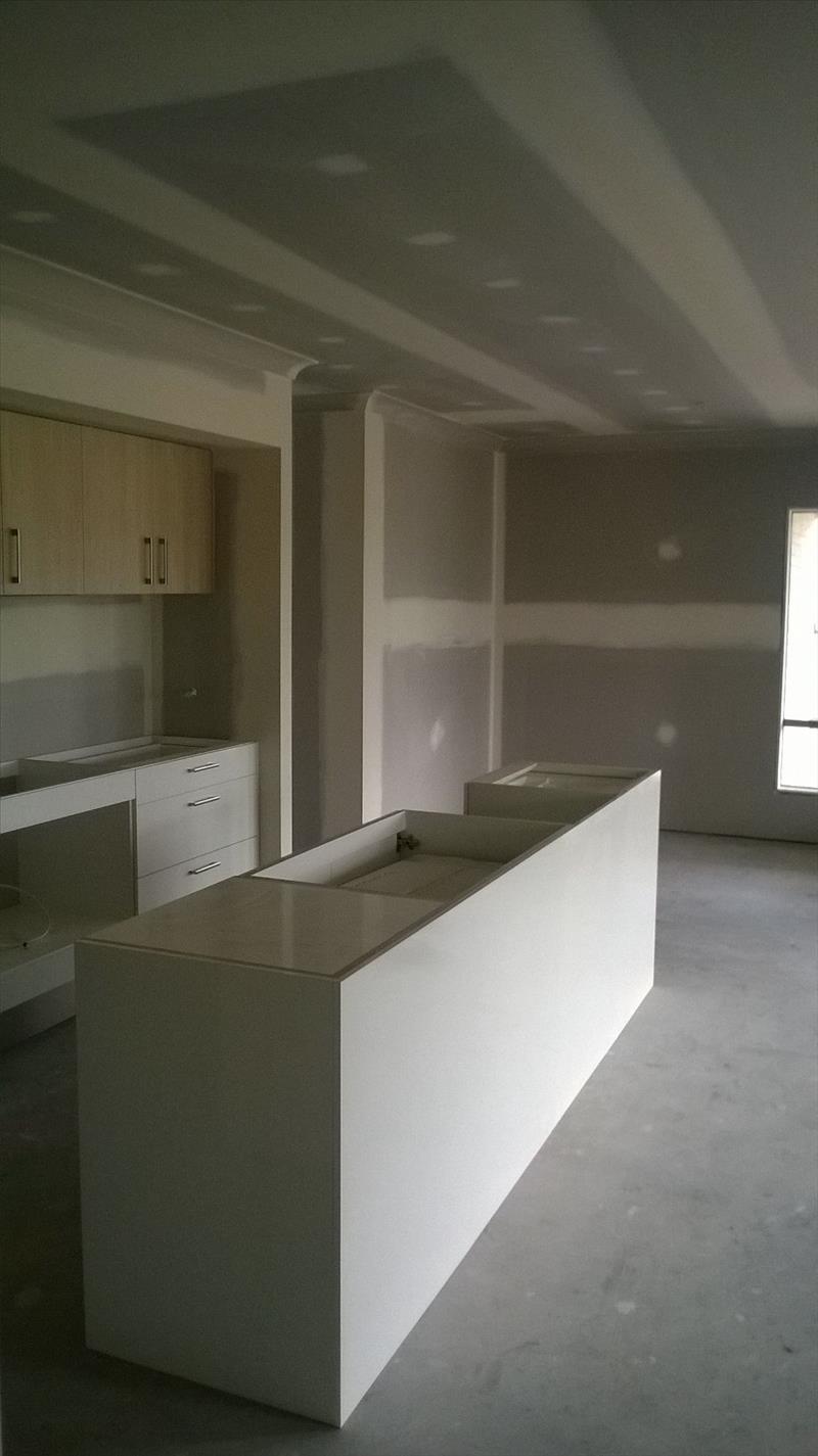 Bricked up, lined and kitchen started