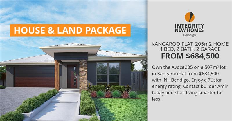 House and Land Package, 4 bed, 2 bath in Kangaroo Flat from $684,500