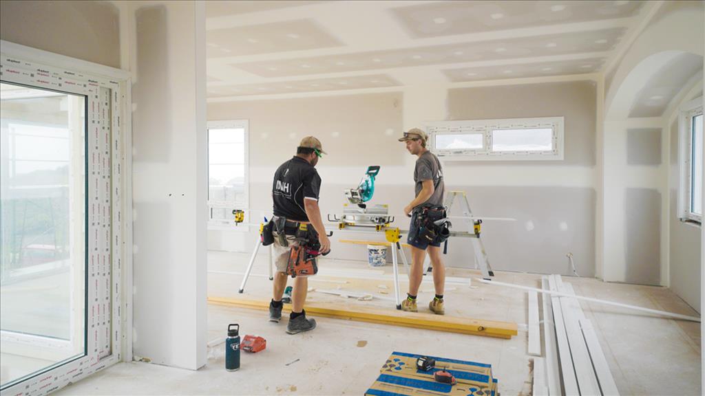 Local carpenters building a new home