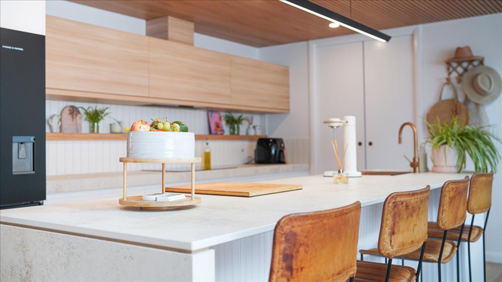 Contemporary kitchen in a townhouse